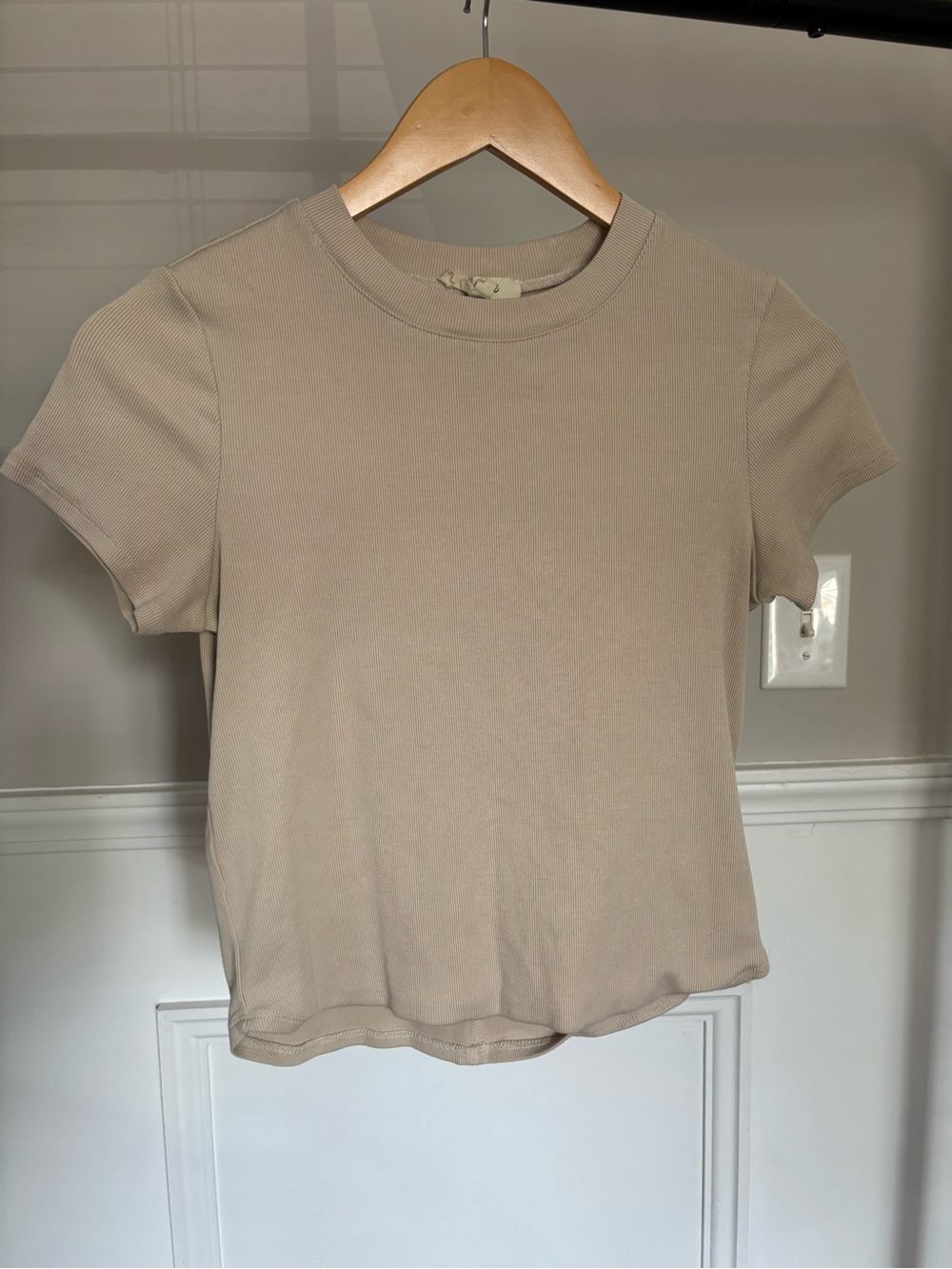 Madewell Ribbed Baby Tee Tan Size S